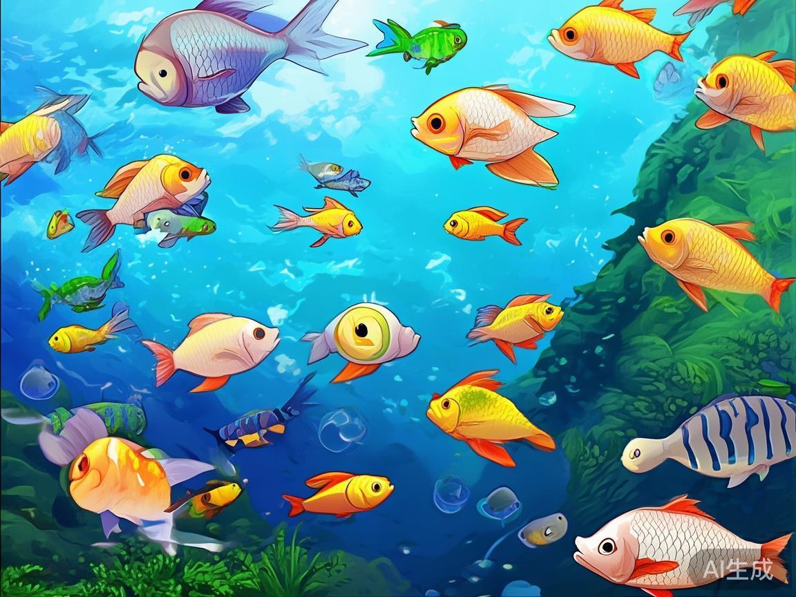 不同的鱼类设定不同的分数和奖励，部分稀有鱼的价值极